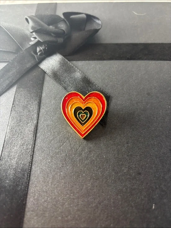 Vintage Multicolor Layered Heart Enamel Pin