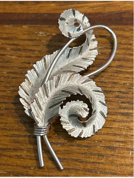 Women's Bond Boyd Sterling Silver Feather Brooch One Size Silver