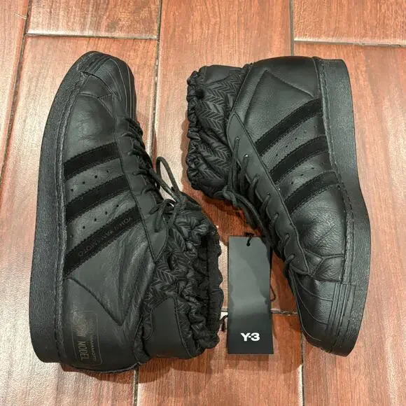 adidas Y-3 Yohji Yamamoto Originals Snow Model Black Leather Shoes, Men’s 9.5