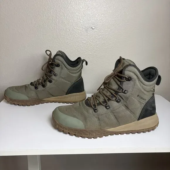 Columbia Fairbanks Mens Size 12 Green Boots Waterproof Omni-Heat YM0762-316