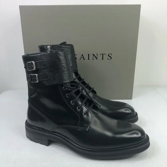 ALL Saints Men’s Beckworth Black Leather Boots