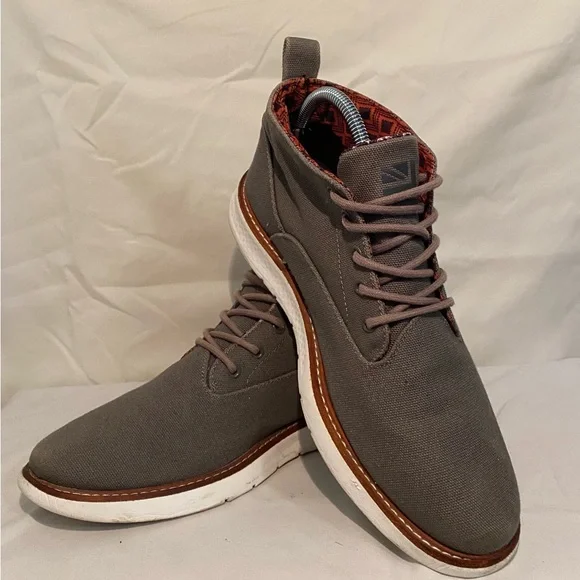 Ben Sherman Men’s Gray Fabric Lace Up‎ Round Toe Comfort Ankle Boot Size 9
