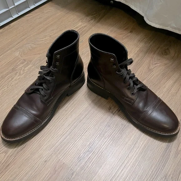 Men's Captain Dark Brown Leather Lace-Up Boots
