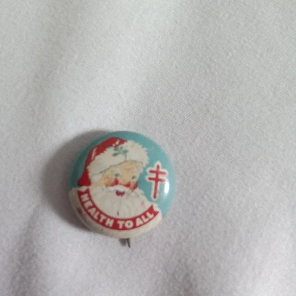 Vintage Santa Claus Health To All National Tuberculosis Association Button