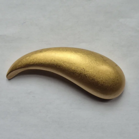 Vintage signed Trifari gold tone swoosh bar Brooch