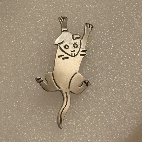 925 Silver Cat Pin Brooch for the Cat-lover