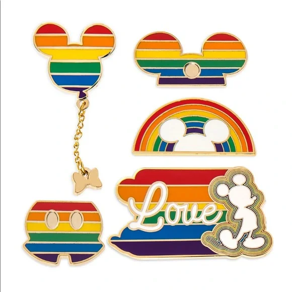 Disney Rainbow LE Pride Pin Set Mickey Mouse 5 Trading