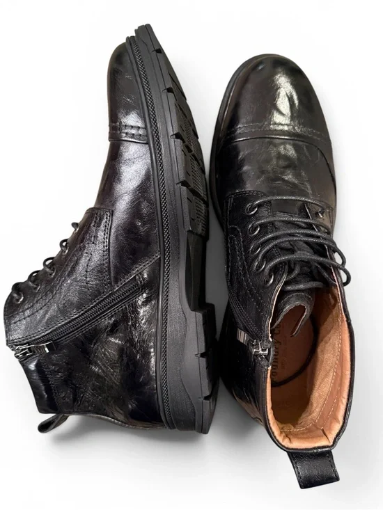 Vintage Foundry Black Leather Lace-Up Ankle Boots NWOB Men’s 8.5
