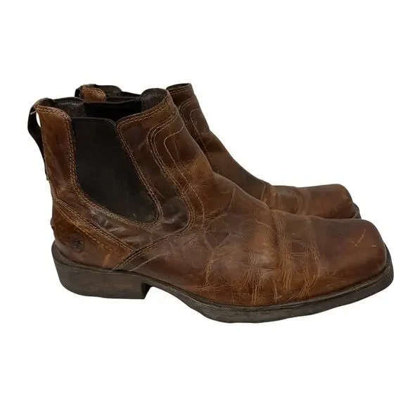 Ariat Midtown Rambler Square Toe Chelsea Boot Men's 12 D Barn Brown Leather