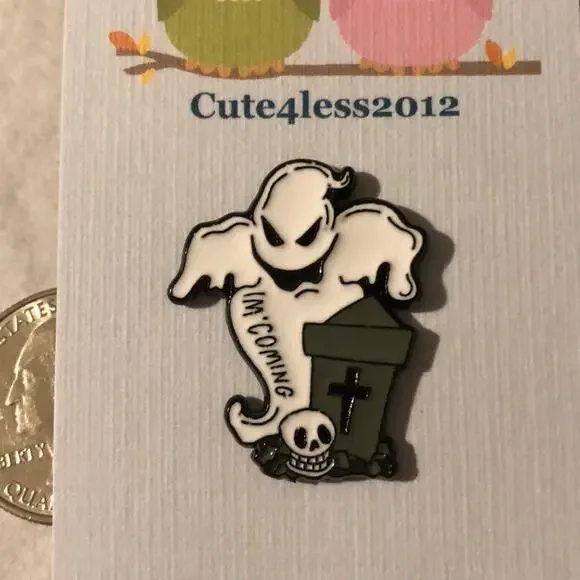 👻 Ghost Grave Skull Halloween Pin Brooch