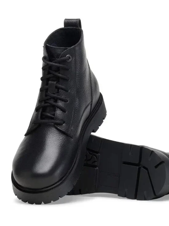 NEW Birkenstock Highwood Mid Lace-Up Black Leather Boots 43 R Mens 10 to 10.5