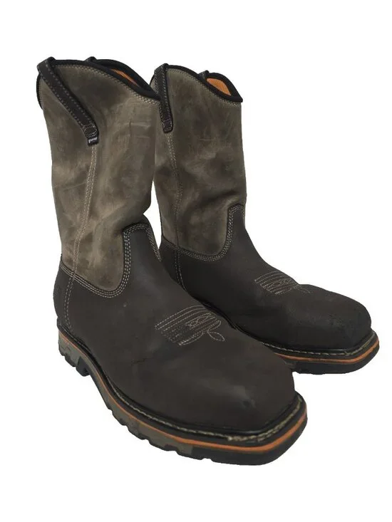 Timberland PRO Men's Pull-On True Grit Comp. Toe Work Boots A5U6Y Brown Size 13W