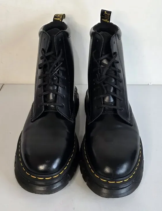 Dr. Martens Rikard Smooth Leather Platform Lace Up Boots Black Men's Size 12