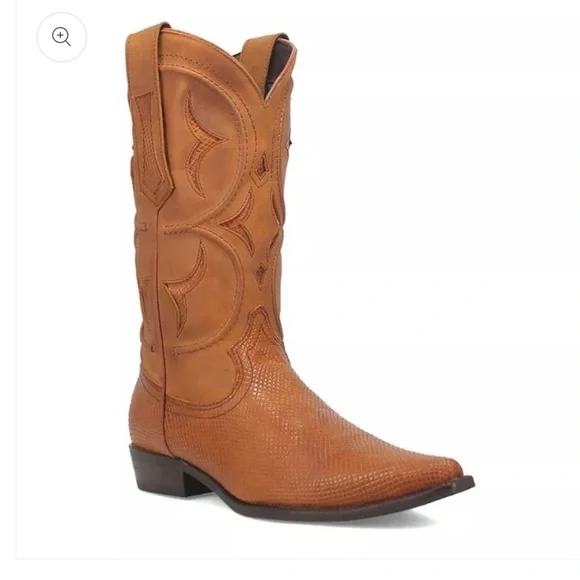 NEW Dingo Men’s Dodge City Leather Boots Western Tan Brown Size 7 D