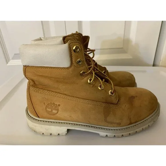TIMBERLAND Men's Sz 5 Wheat White‎ Suede Boots Rare Color Combo