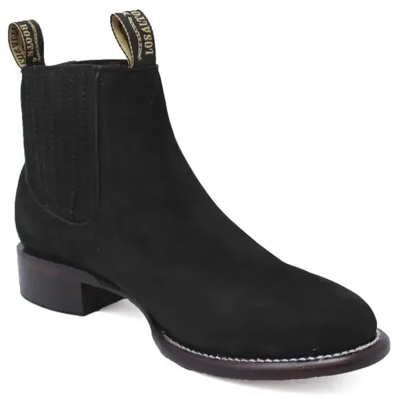 NEW Los Altos Black Suede Chelsea Boots Handmade Leather Western Dress‎ Ankle
