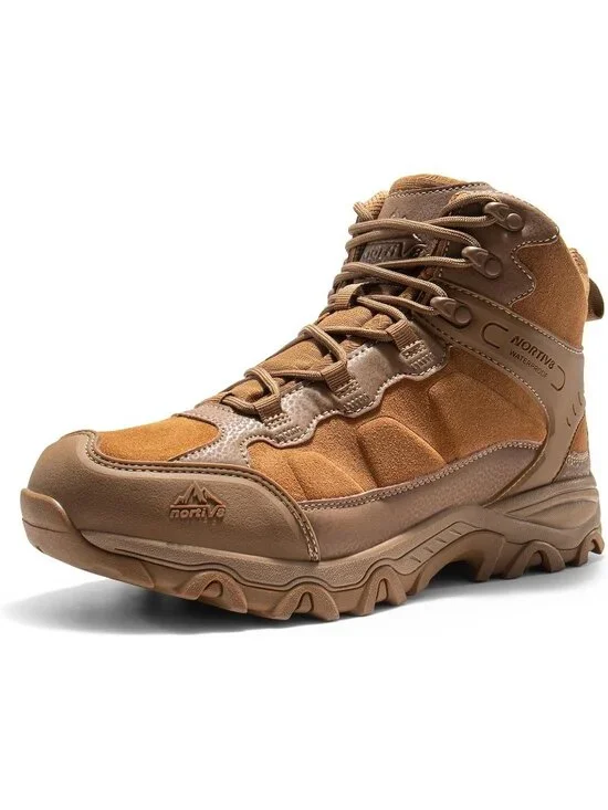 Men's Coyote Waterproof Shoes Casual Mid Top Round Toe Non Slip Hiking Boots