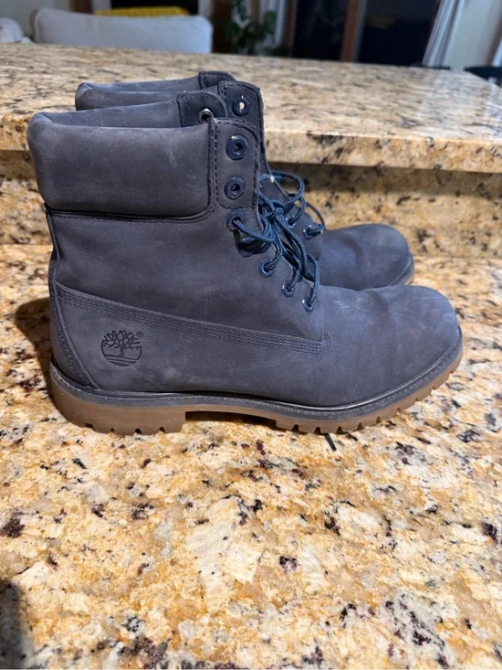 Timberland Men's Nubuck Lace-Up Boots in Blue Nubuck