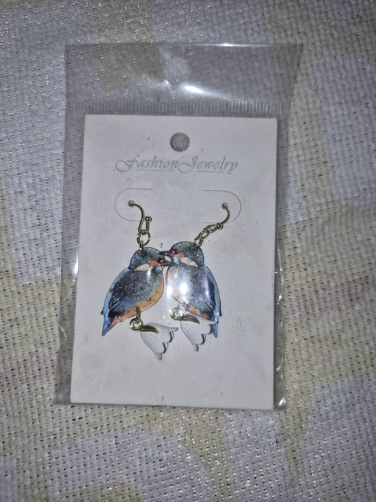 Fashion Jewelry Blue Bird Earrings - Cute Kingfisher Design