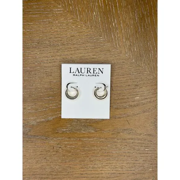 Lauren Ralph Lauren Gold Hoop Earrings Small Classic Double Hoop Minimalist