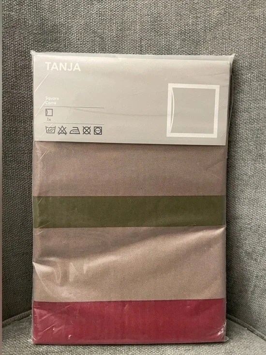 NEW IKEA Tanja Striped Cotoon Home Accent Euro Sham Throw Cover 26”x26”