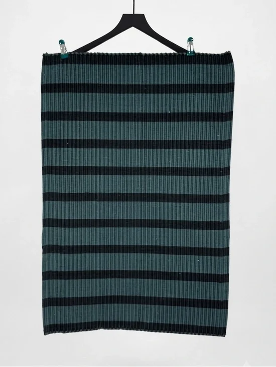 IKEA VAGSKYLT Striped Doormat Blue-Green Black Rug