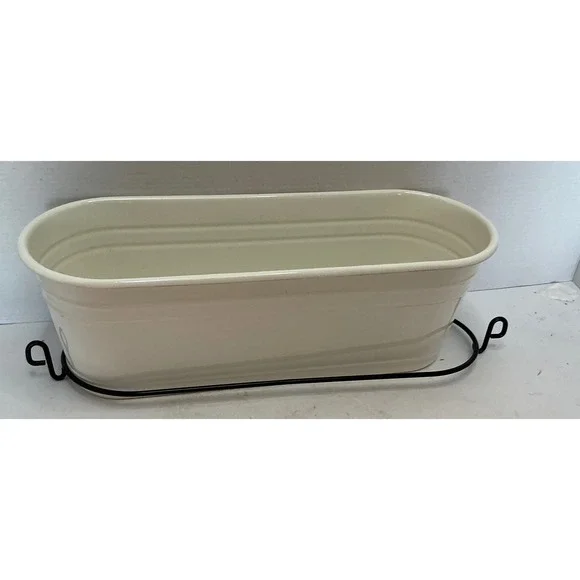 IKEA Fintorp Condiment Stand Planter Enamel Off White Farmhouse Kitchen Storage