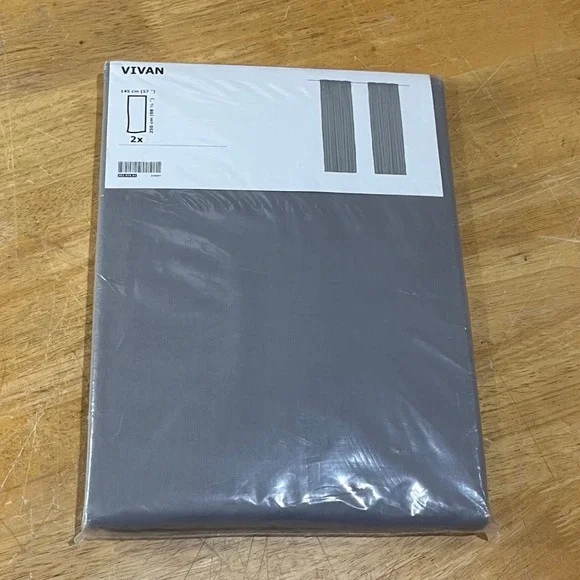 IKEA VIVAN Gray Curtains 2 Panels 57x98.5 Light Filtering‎ Minimalist 302.975.61