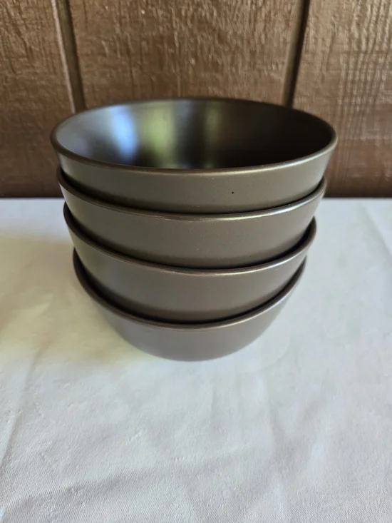 IKEA Stoneware Matte Chocolate Set of 4 Bowls - For Cereal, Soup, Snacks