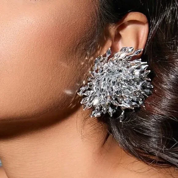 flower statement earrings H41