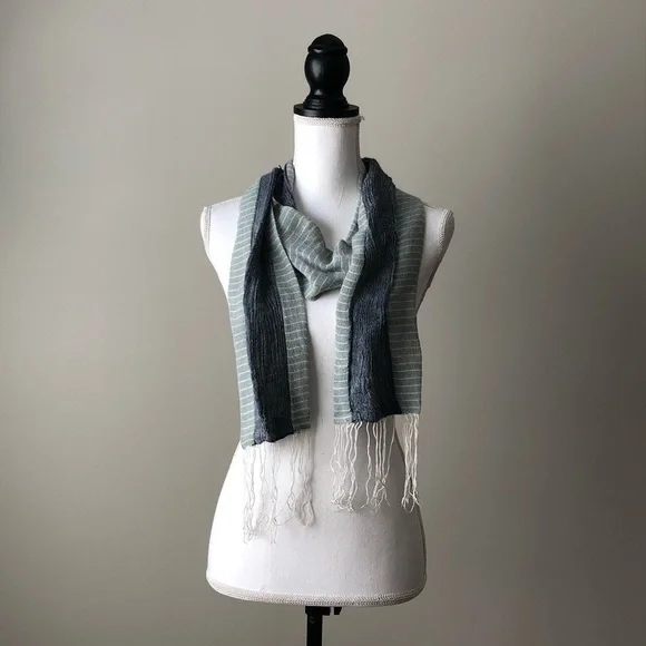 Striped Fringe Wrap Scarf