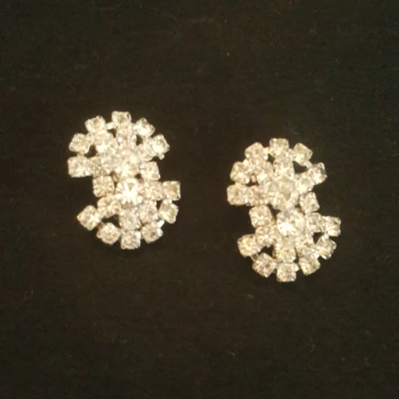 Vintage Rhinestone Clip Earrings