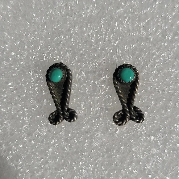 Sterling Silver Natural Turquoise Post Earrings