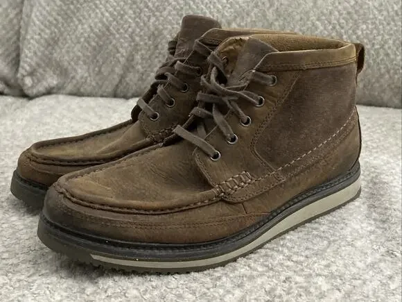 ARIAT LOOKOUT Distressed Leather Moc Toe Chukka Boots Men's US 9.5EE Brown