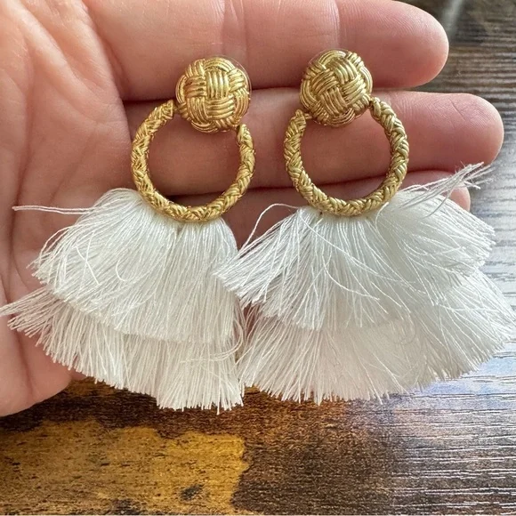 For Love & Lemons‎ Loop Fringe Earrings Post Back