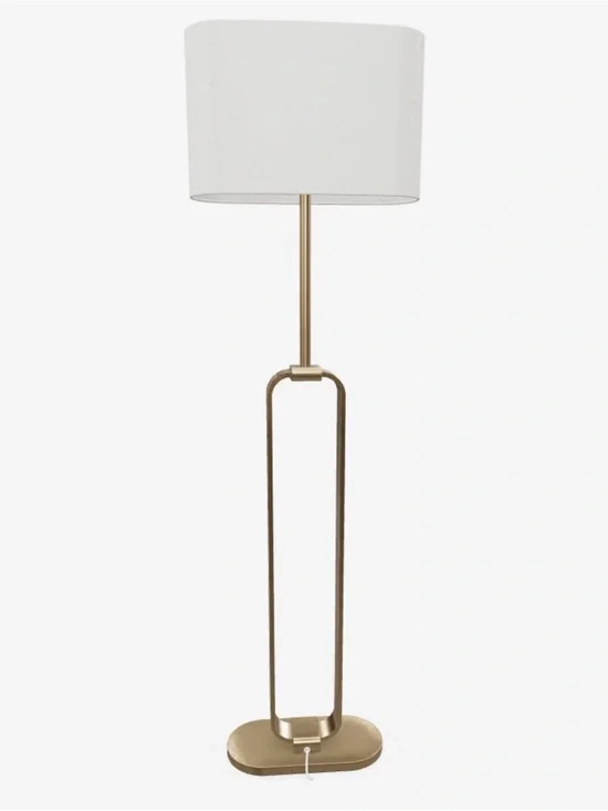 NWT UPPVIND Floor lamp, brass plated/white, 59