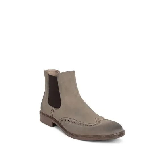REACTION KENNETH COLE Mens Beige Knock Wingtip Toe Block Heel Chelsea 10.5 M
