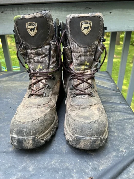Irish Setter Brown Camo Lace-Up Hunting Boots