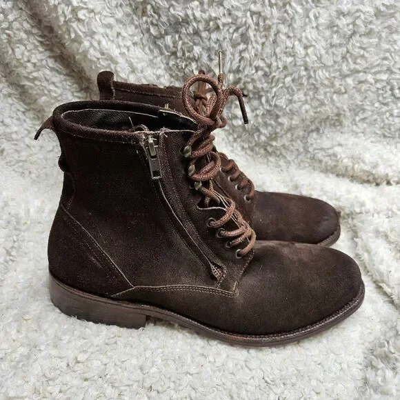 ZZYXX California The Ziggy Briwn Suede Leather Laceup Ankle Boots Mens sz 12‎