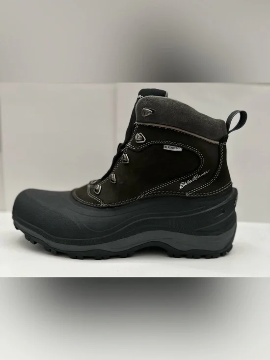 Eddie Bauer WeatherEdge Waterproof Hiking Boots Men’s 10 Black Winter Snow Leath