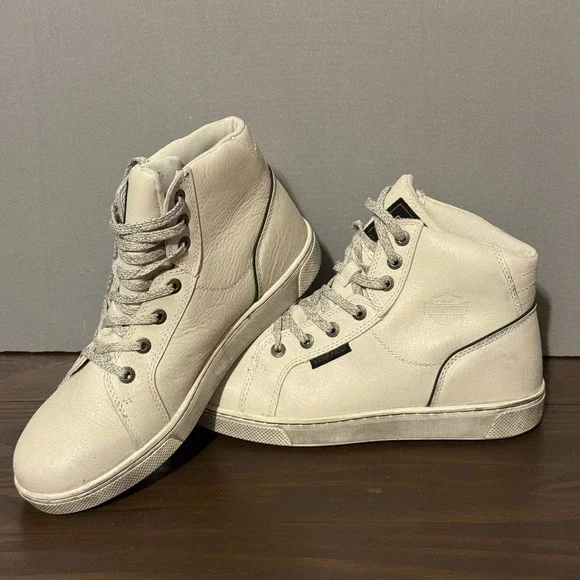 Harley-Davidson  Men's Bateman Waterproof Riding Shoes Cream Leather 8.5M D93630