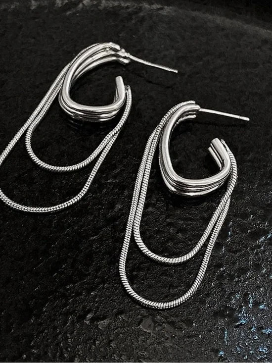 Lumiere Snake Chain Hoop Earrings