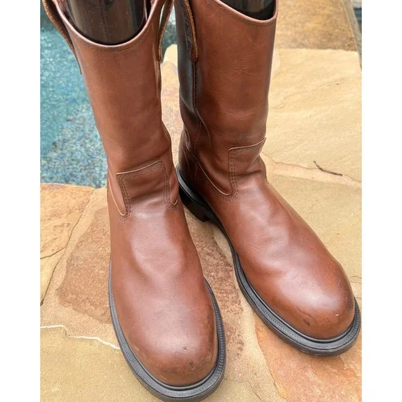Red Wing 2231 Pecos Steel Toe Pull On Work Boots Brown Leather USA Men's 14D EH
