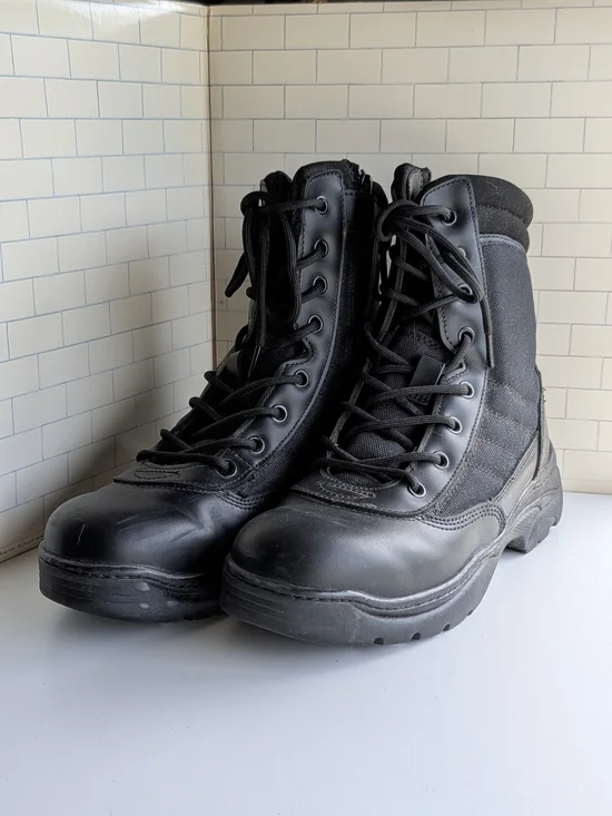 Nortiv8 Men's Black Tactical Lace-Up Boots