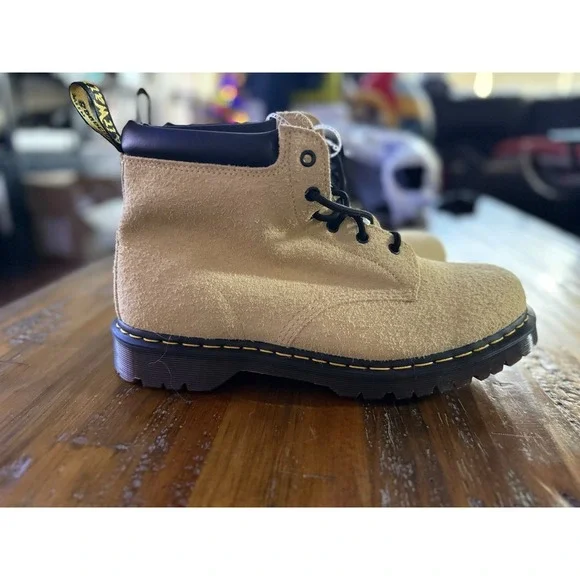Martens 939 BEN Boots Mens 14 Hazy Yellow Suede Lace Up Padded Collar