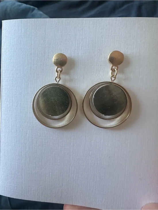Gold-Tone Layered Circle Drop Earrings - Women Jewelry