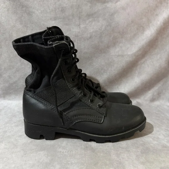 Rothco Jungle Boots Men Size 8R Black Good Tactical Military Combat Lug Sole