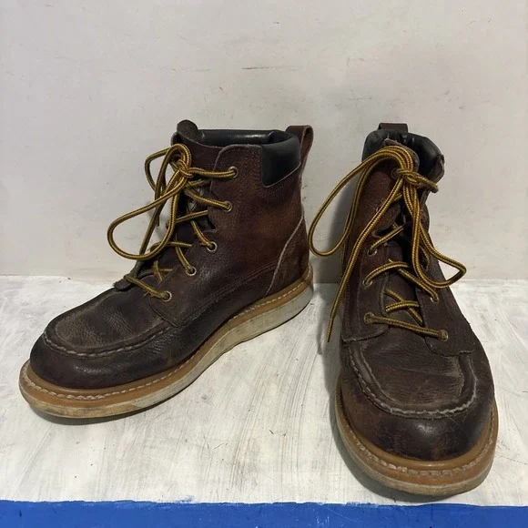 Red Wing Irish Setter Ashby Moc Toe Brown Soft Toe Work Boot Mens Sz 8.5