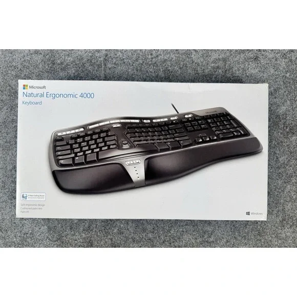 Microsoft Natural Ergonomic Keyboard 4000 v1.0 KU-0462 USB + Palm Lift With Box