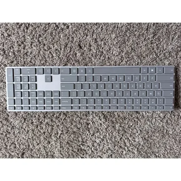 Microsoft Surface Bluetooth Keyboard Gray Full Size Wireless Tested Working